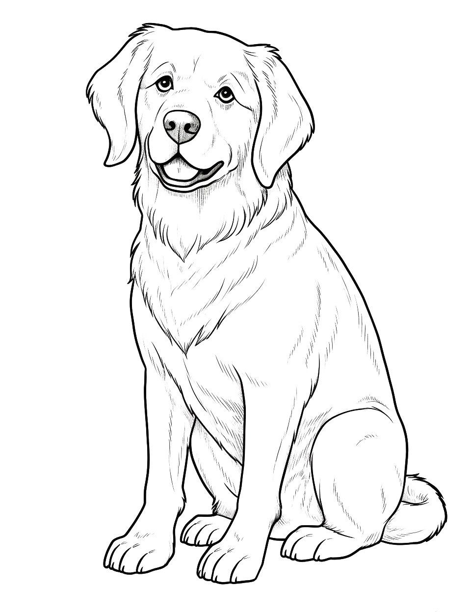 Desenho de Cachorro: Cachorro Golden Retriever para desenhar