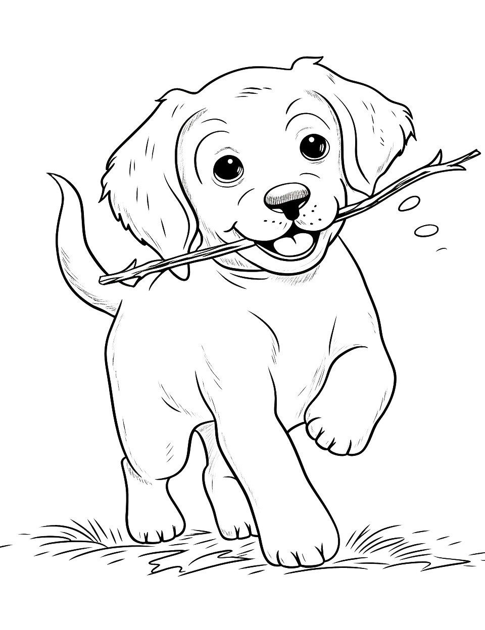 Desenho de Cachorro: Labrador Caramelo para desenhar