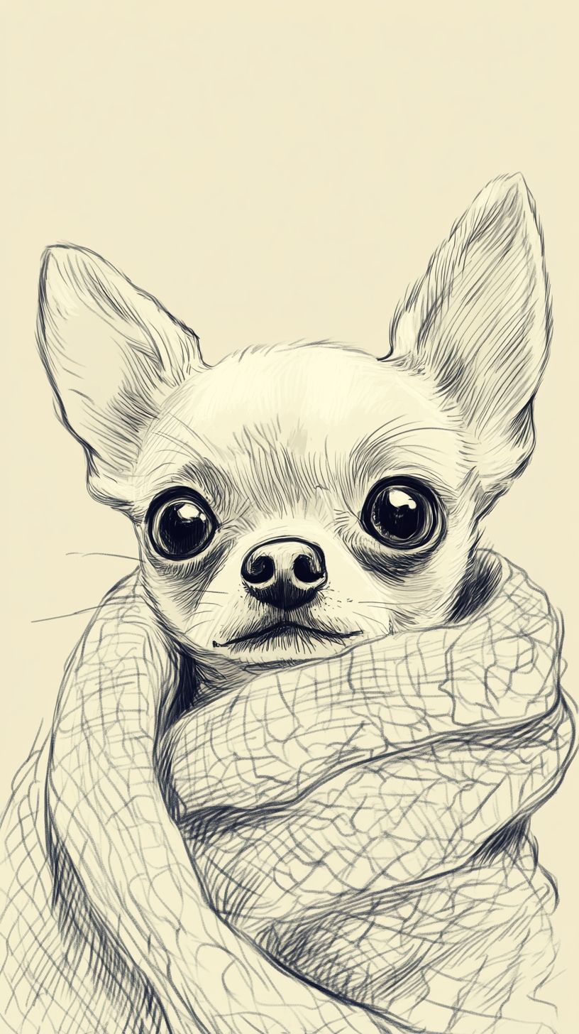 Desenho de Cachorro: Chihuahua Fofinho para desenhar