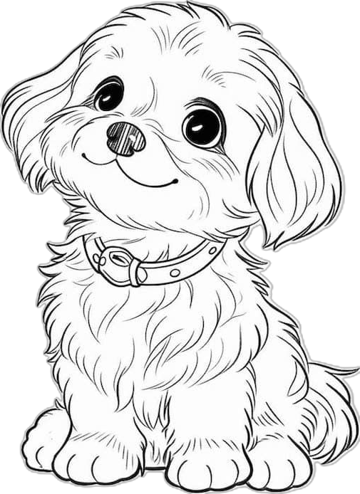 Desenho de Cachorro: Cachorrinho Fofinho para desenhar