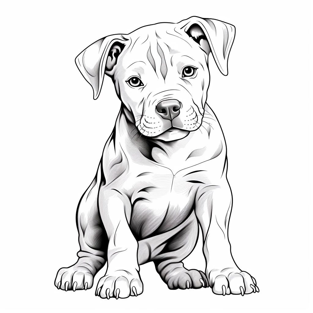 Desenho de Cachorro: Cachorro Pitbull para desenhar