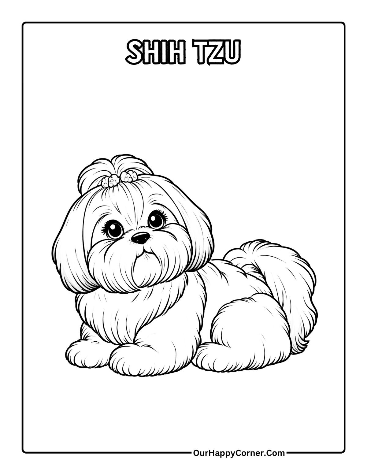Desenho de Cachorro: Cachorro Shih Tzu para desenhar