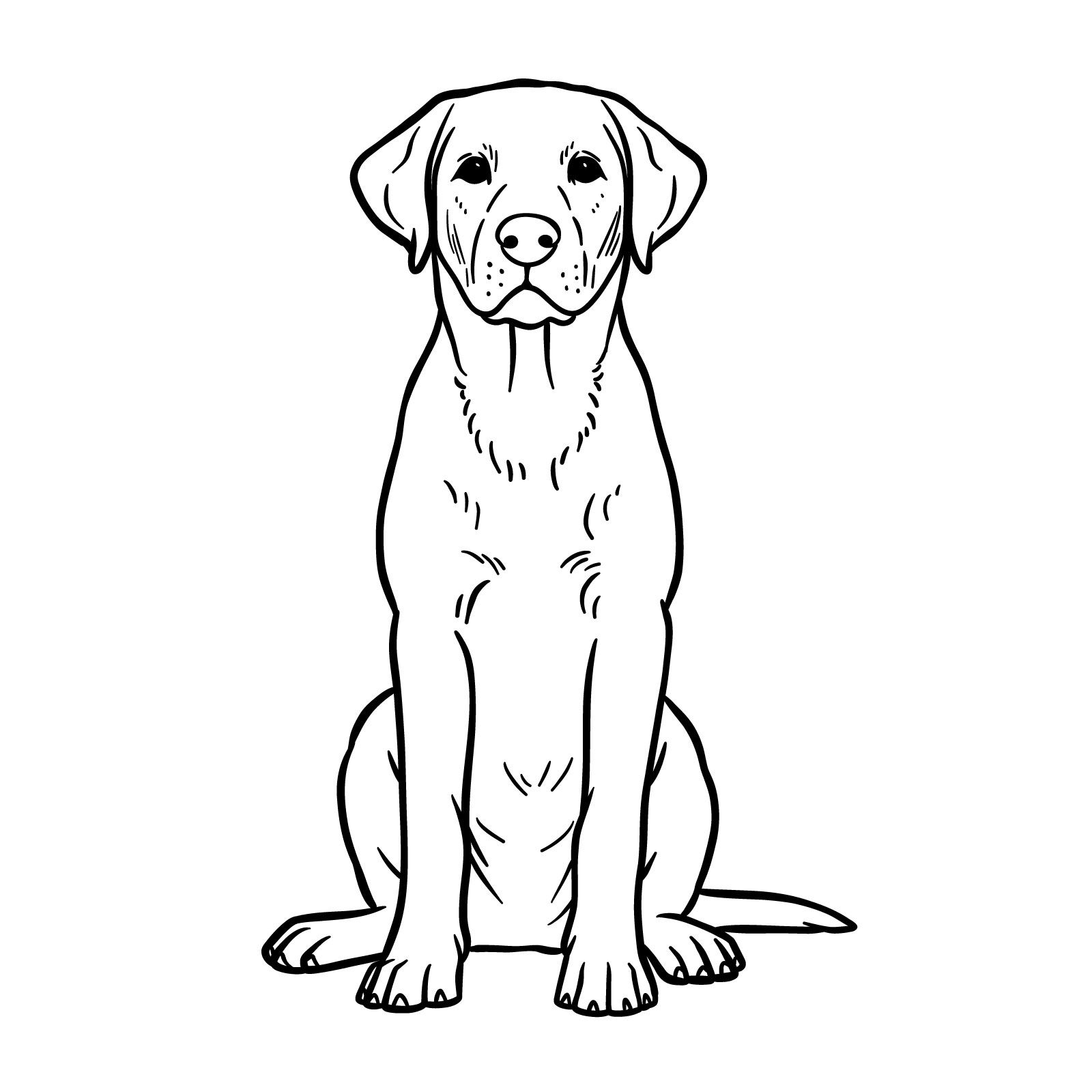 Desenho de Cachorro: Cachorro Labrador para desenhar