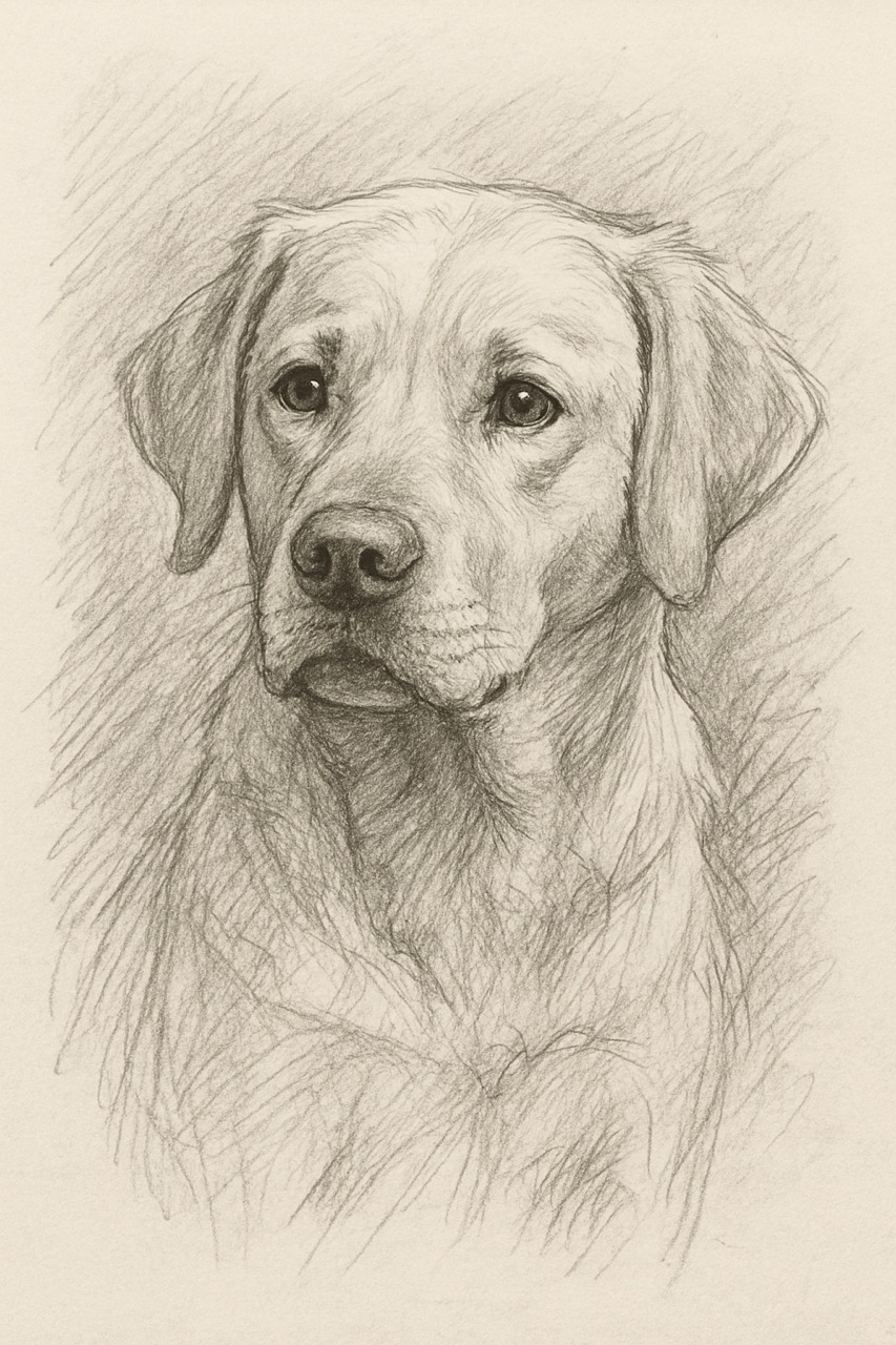Desenho de Cachorro: Labrador retriever para desenhar