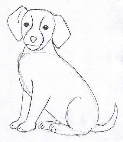 Desenho de Cachorro Cachorrinho fofo para desenhar