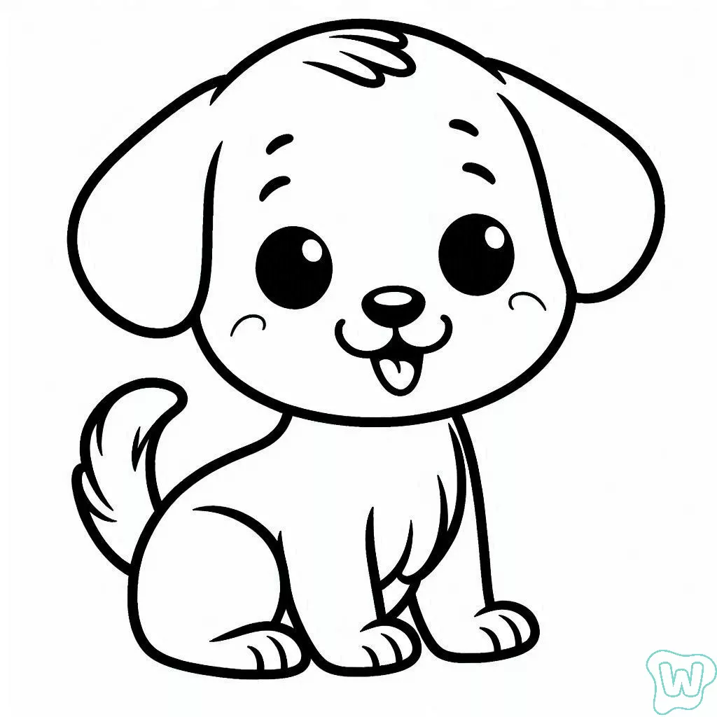 Desenho de Cachorro: Cachorro Fofo simples de desenhar