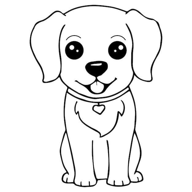 Desenho de Cachorro: Cachorro Fofo para desenhar