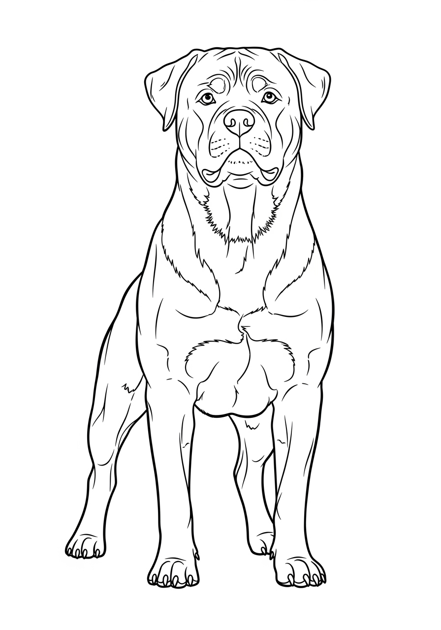 Desenho de Cachorro Bulldog para imprimir e colorir
