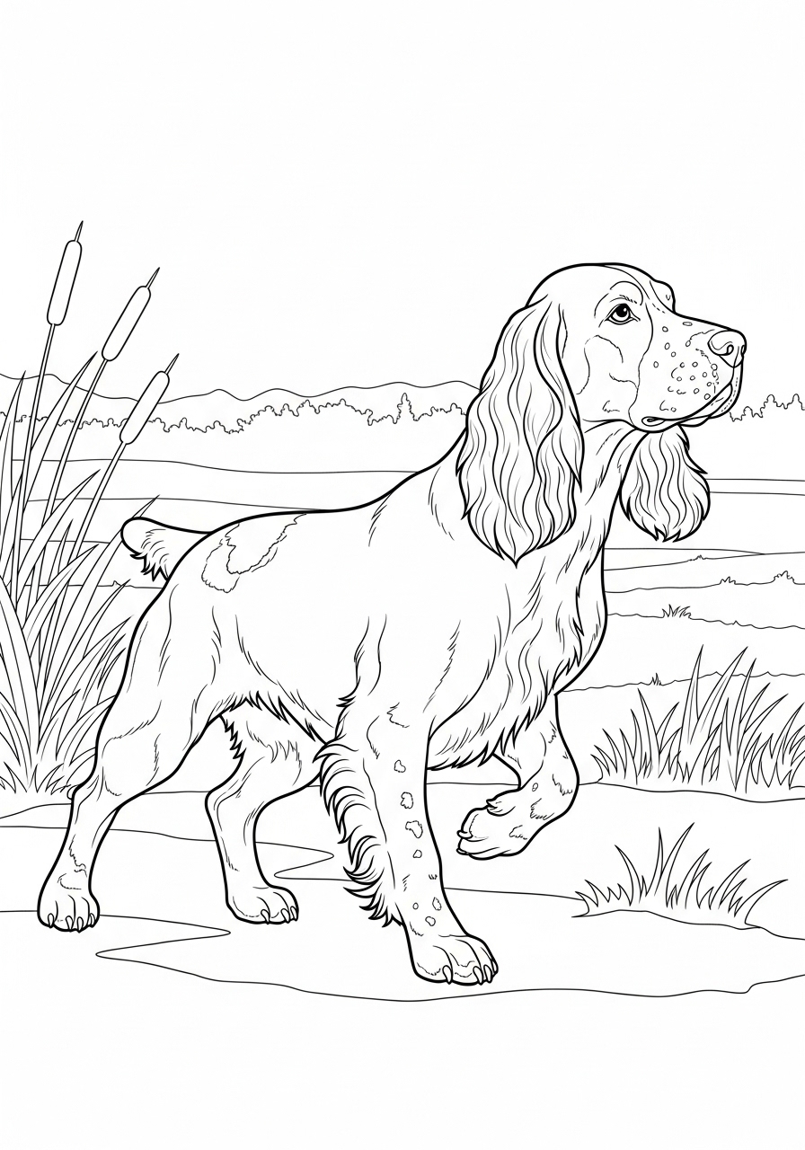 Desenho de Cachorro caminhando para imprimir e colorir