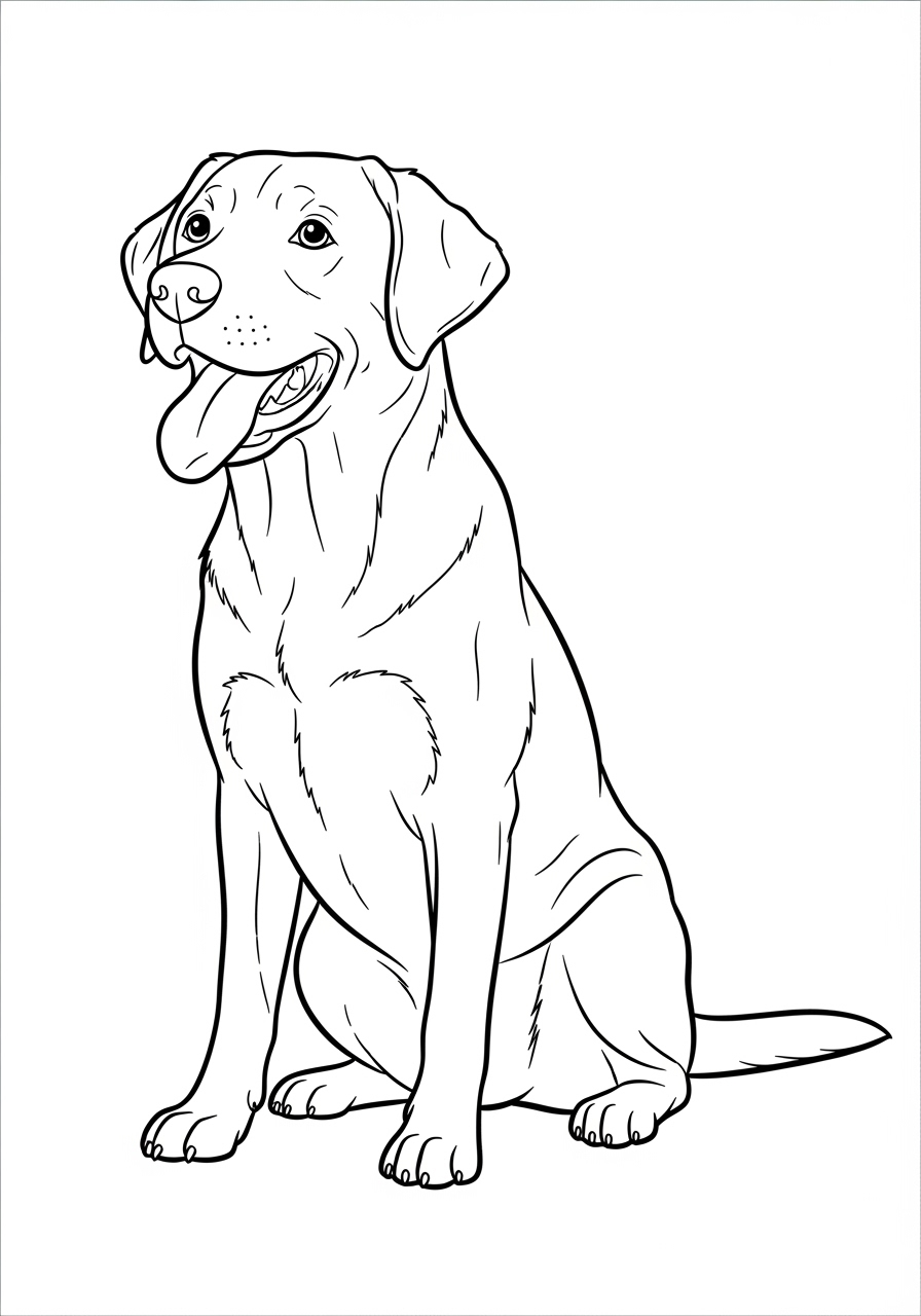 Desenho de Cachorro Labrador para imprimir e colorir