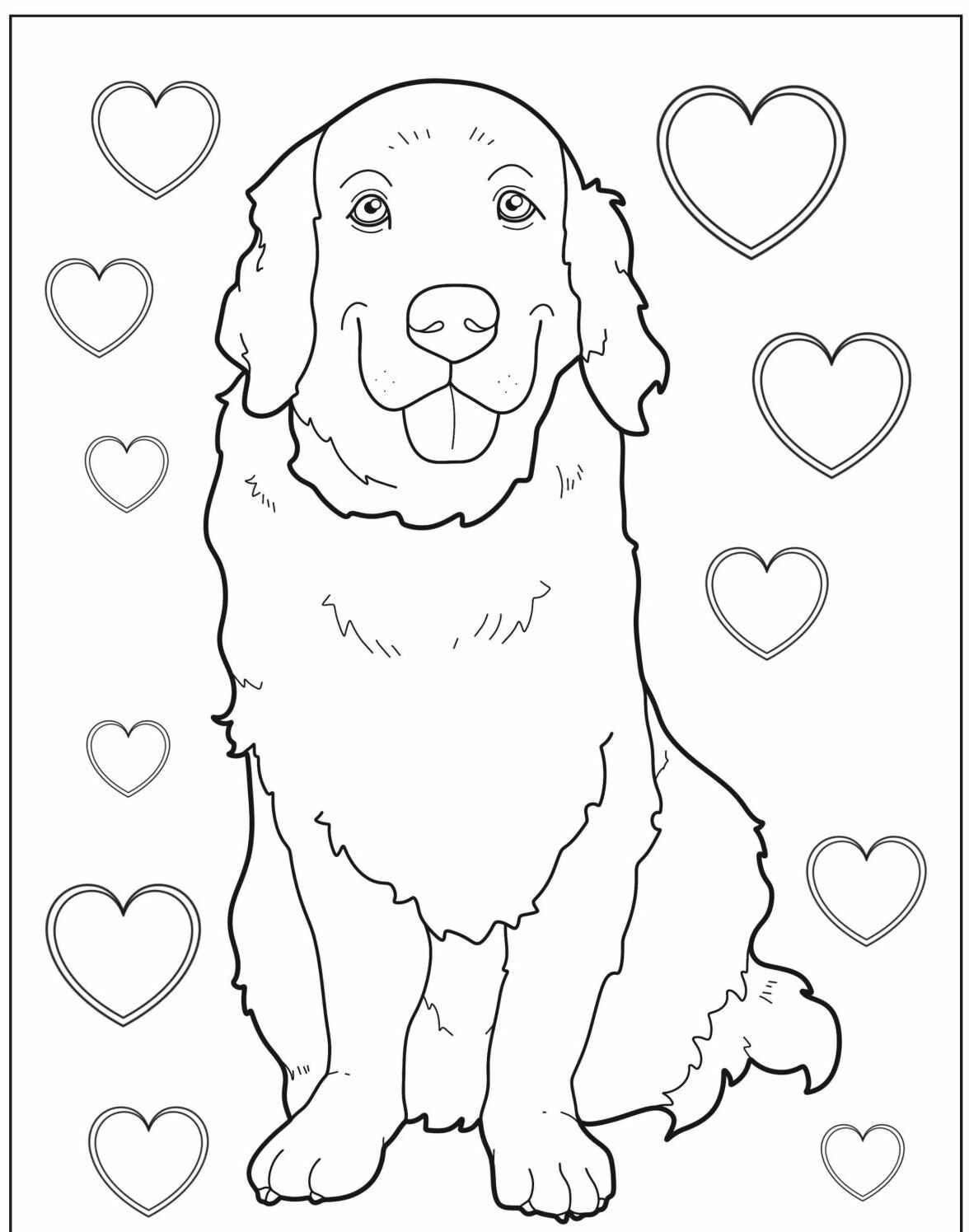 Desenho de Cachorro Golden Retriever para imprimir e colorir