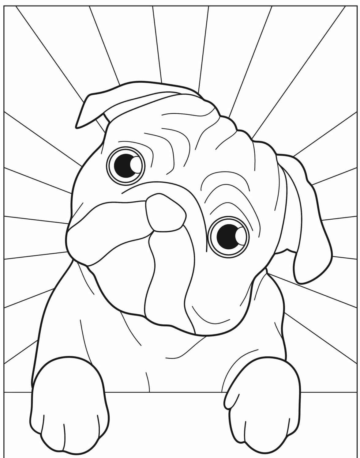 Desenho de Cachorro Bulldog para imprimir e colorir