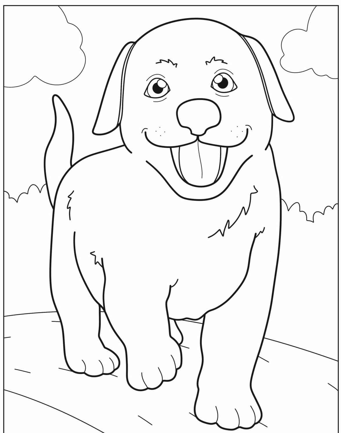 Desenho de Cachorro Lab Labrador feliz para imprimir e colorir