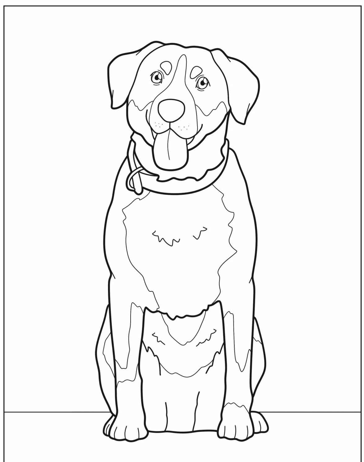 Desenho de Cachorro sentado para imprimir e colorir