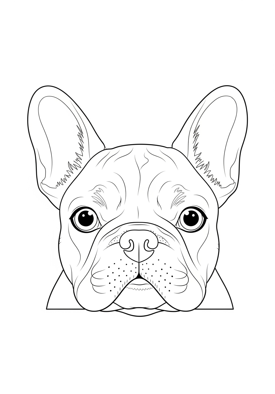 Desenho de Cachorro Bulldog para imprimir e colorir