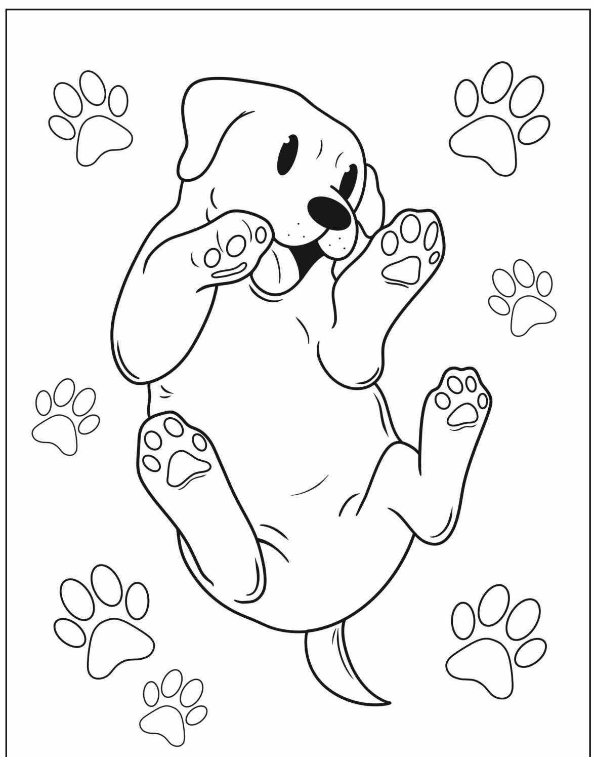 Desenho de Cachorro Labrador fofo para imprimir e colorir