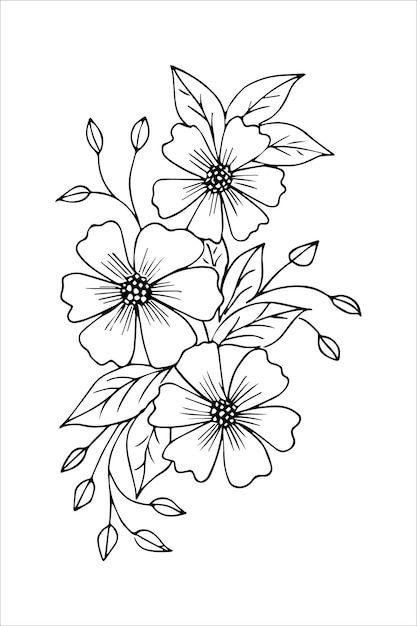 Desenho de Flores: Flores Simples e Fofas para desenhar
