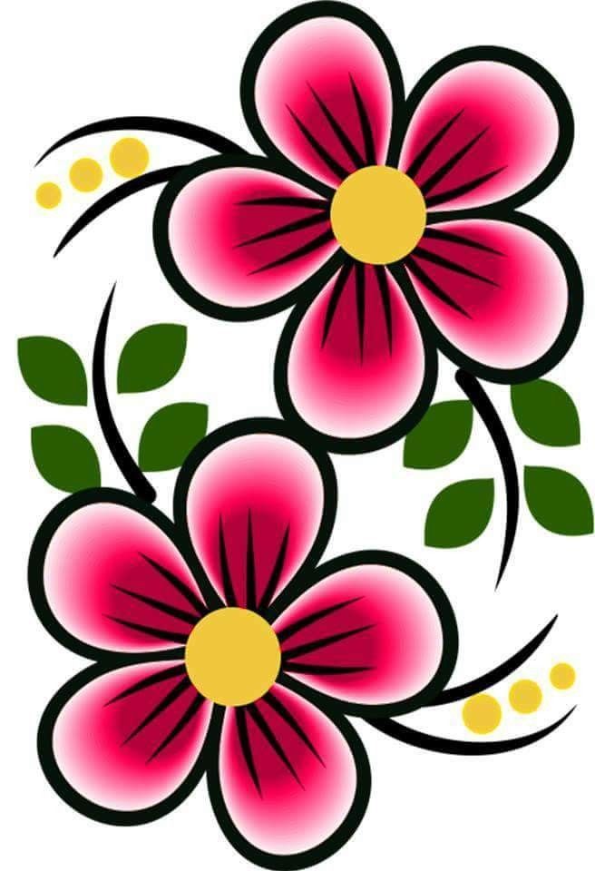 Desenho de Flores: Flores Rosa para desenhar