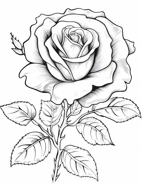 Desenho de Flores: Rosa Realista a Lápis para desenhar