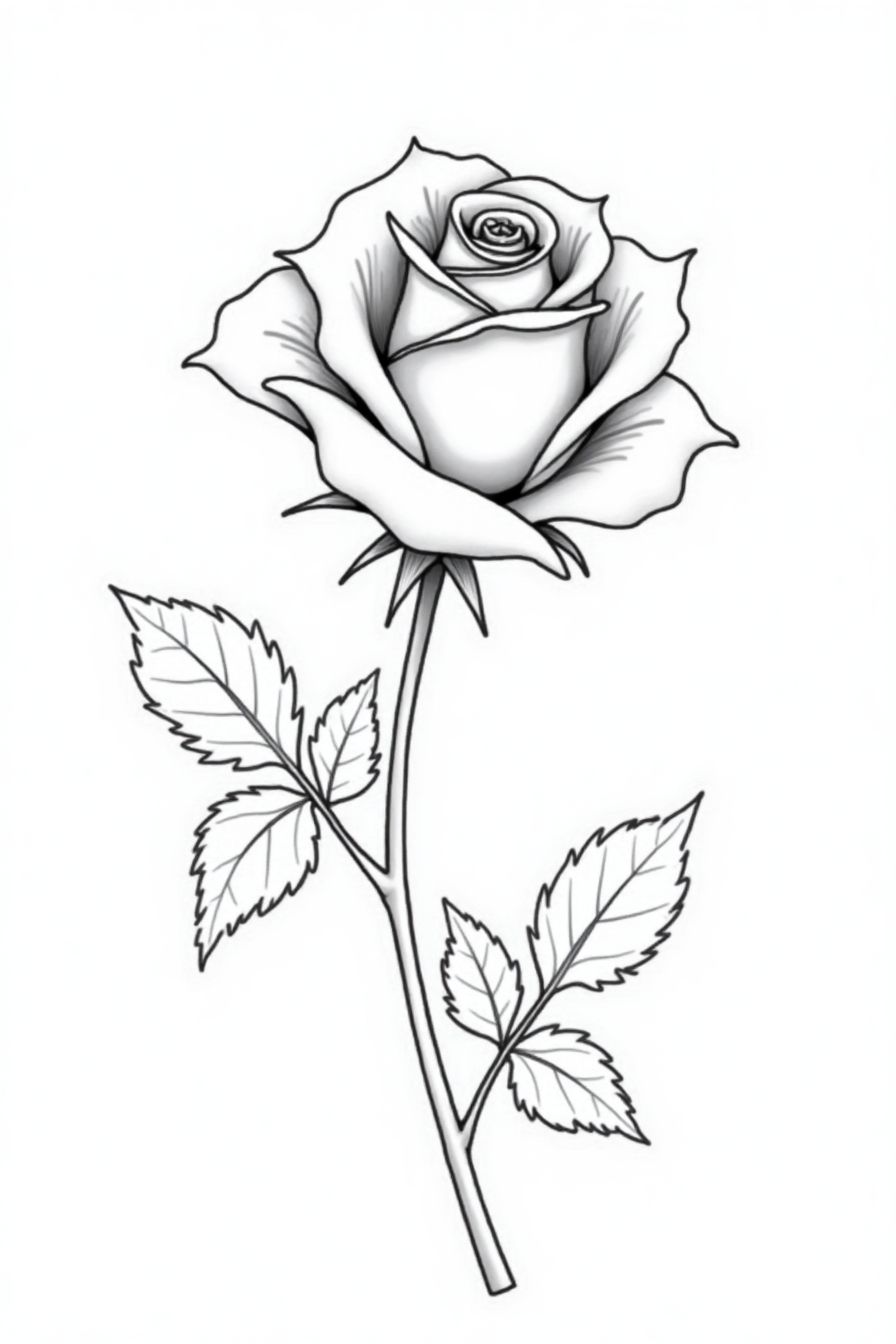 Desenho de Flores: Rosa para desenhar de forma simples