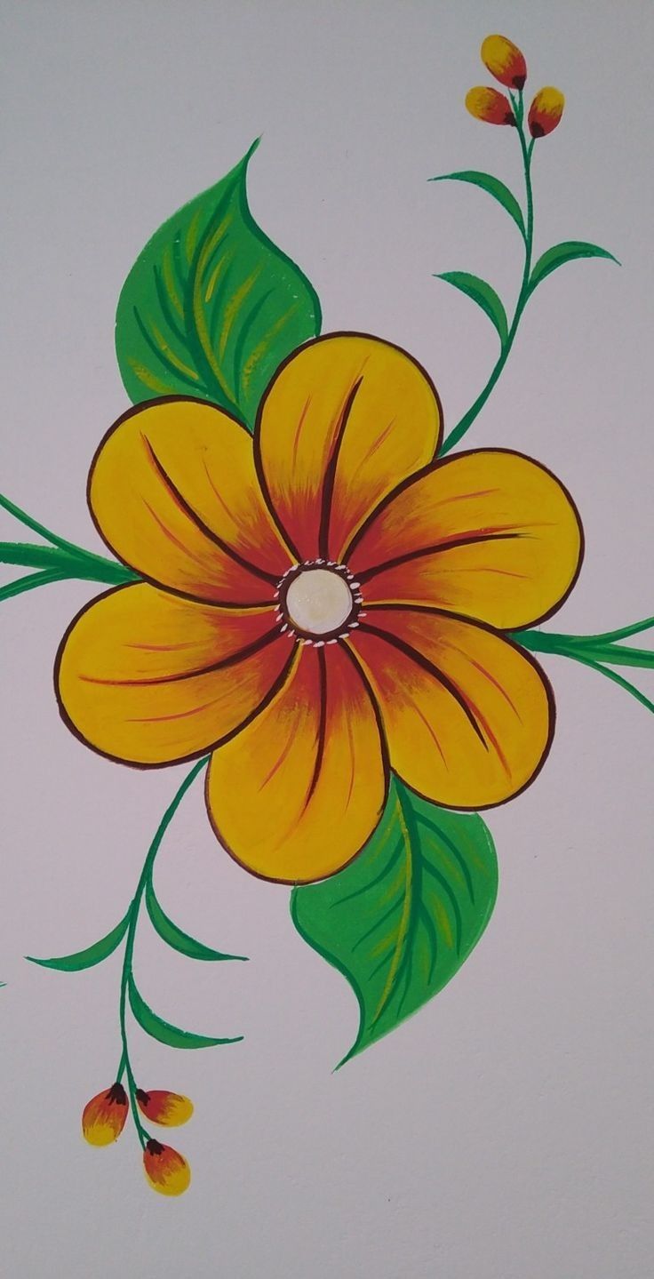 Desenho de Flores: Flor Amarela para desenhar