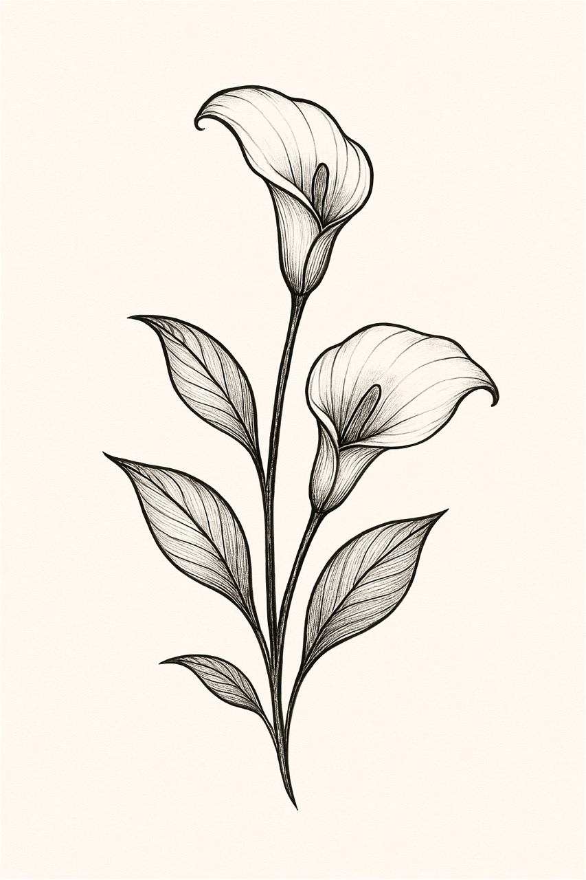 Desenho de Flores: Lírio para desenhar