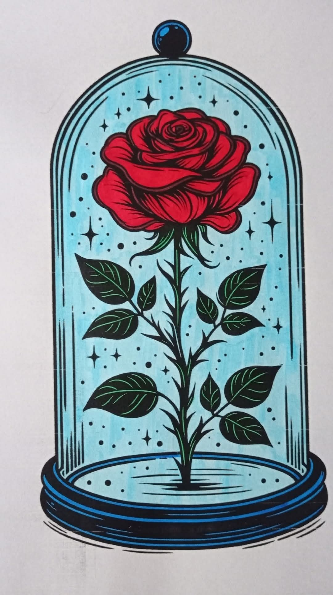 Desenho de Flores: Rosa em um vidro para desenhar