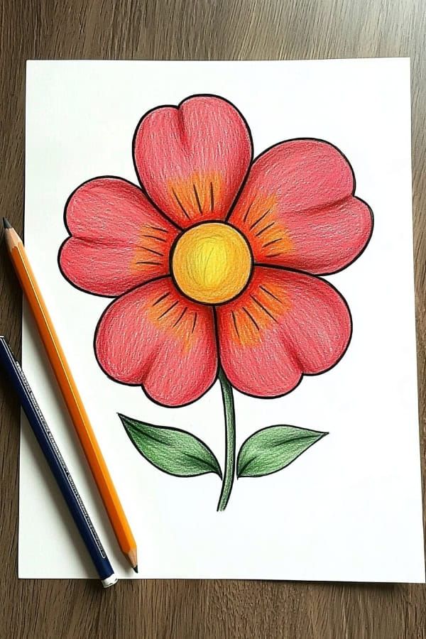 Desenho de Flores: Flor Colorida para desenhar