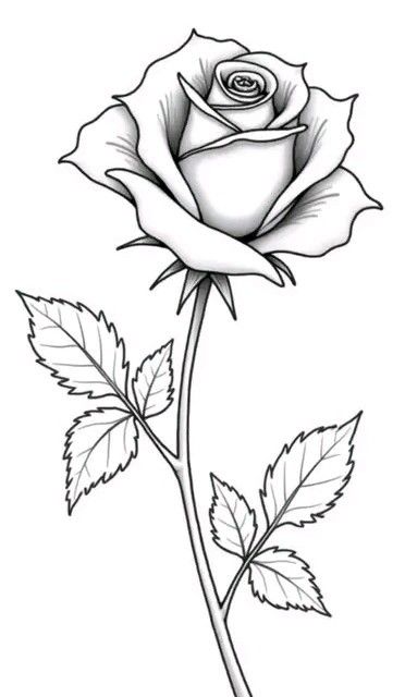 Desenho de Flores: Rosa para desenhar
