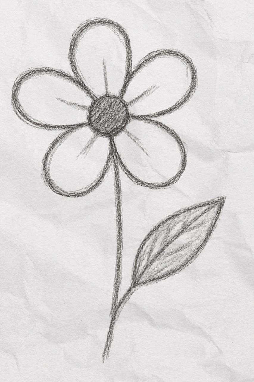 Desenho de Flores: Flor Simples para desenhar