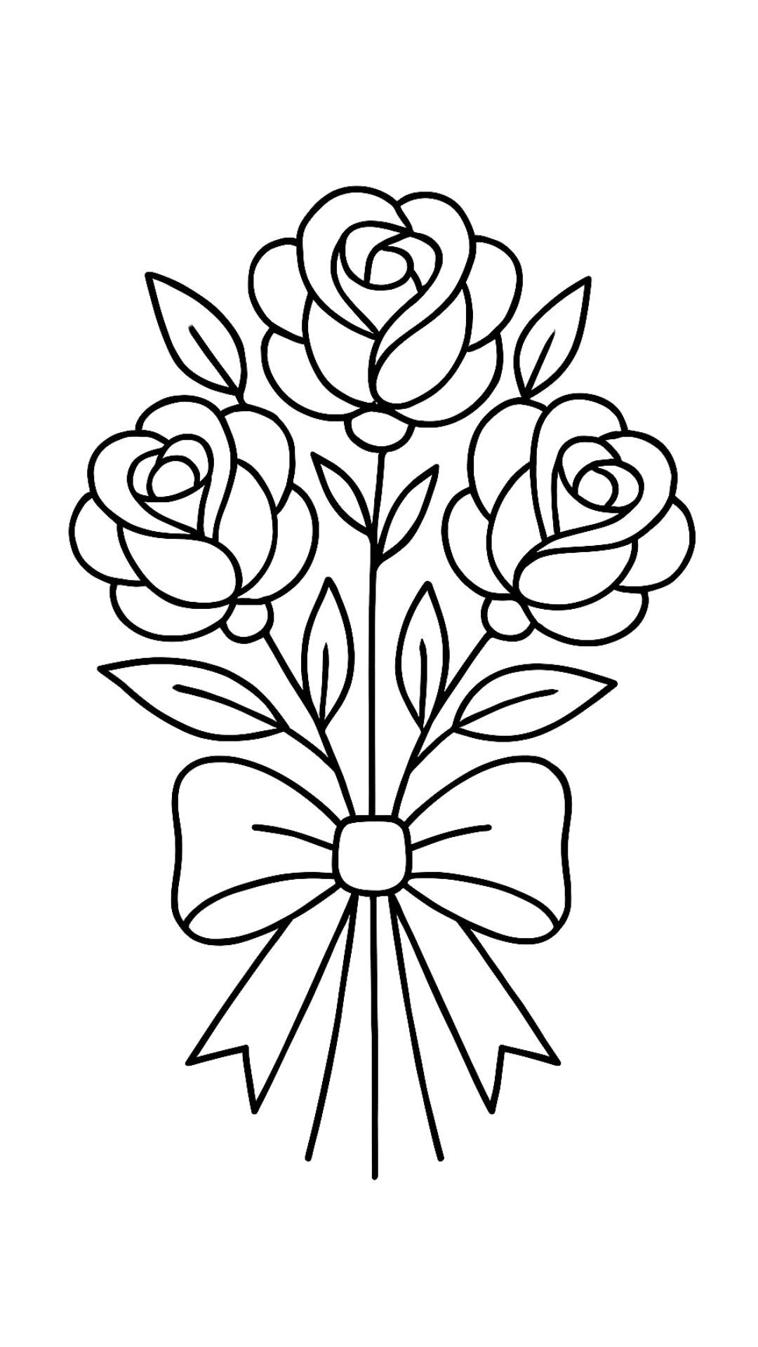 Desenho de Flores: Bouquet de Rosas para desenhar