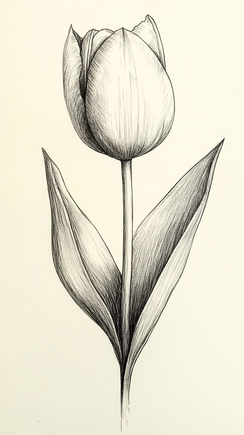 Desenho de Flores: Tulipa para desenhar