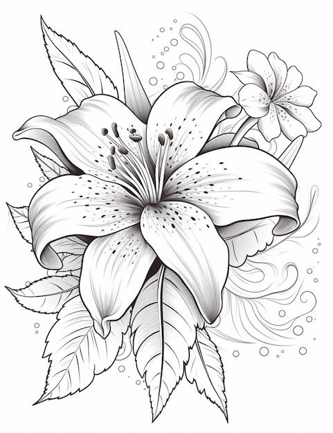 Desenho de Flores: Lírio para desenhar