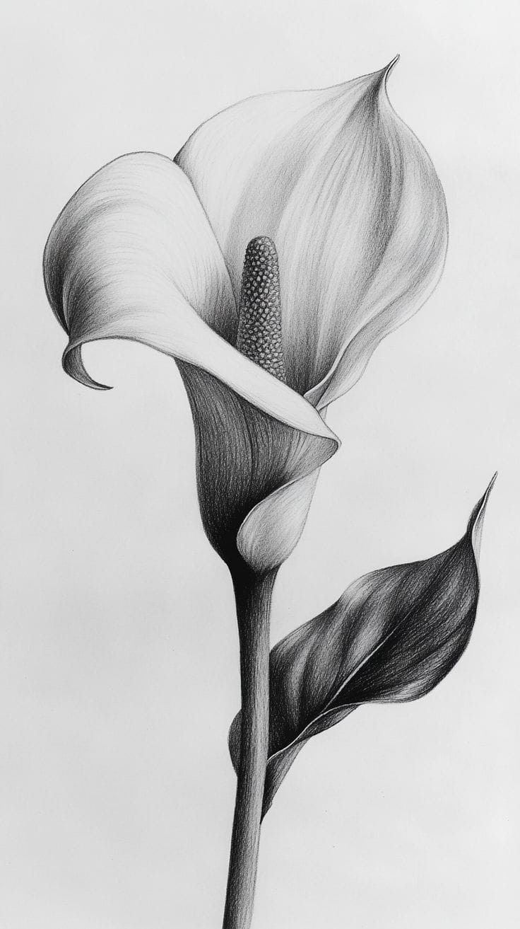 Desenho de Flores: Flor Calla para desenhar