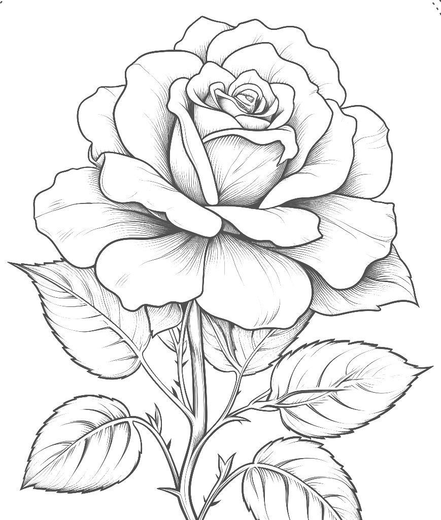 Desenho de Flores: Rosa para desenhar