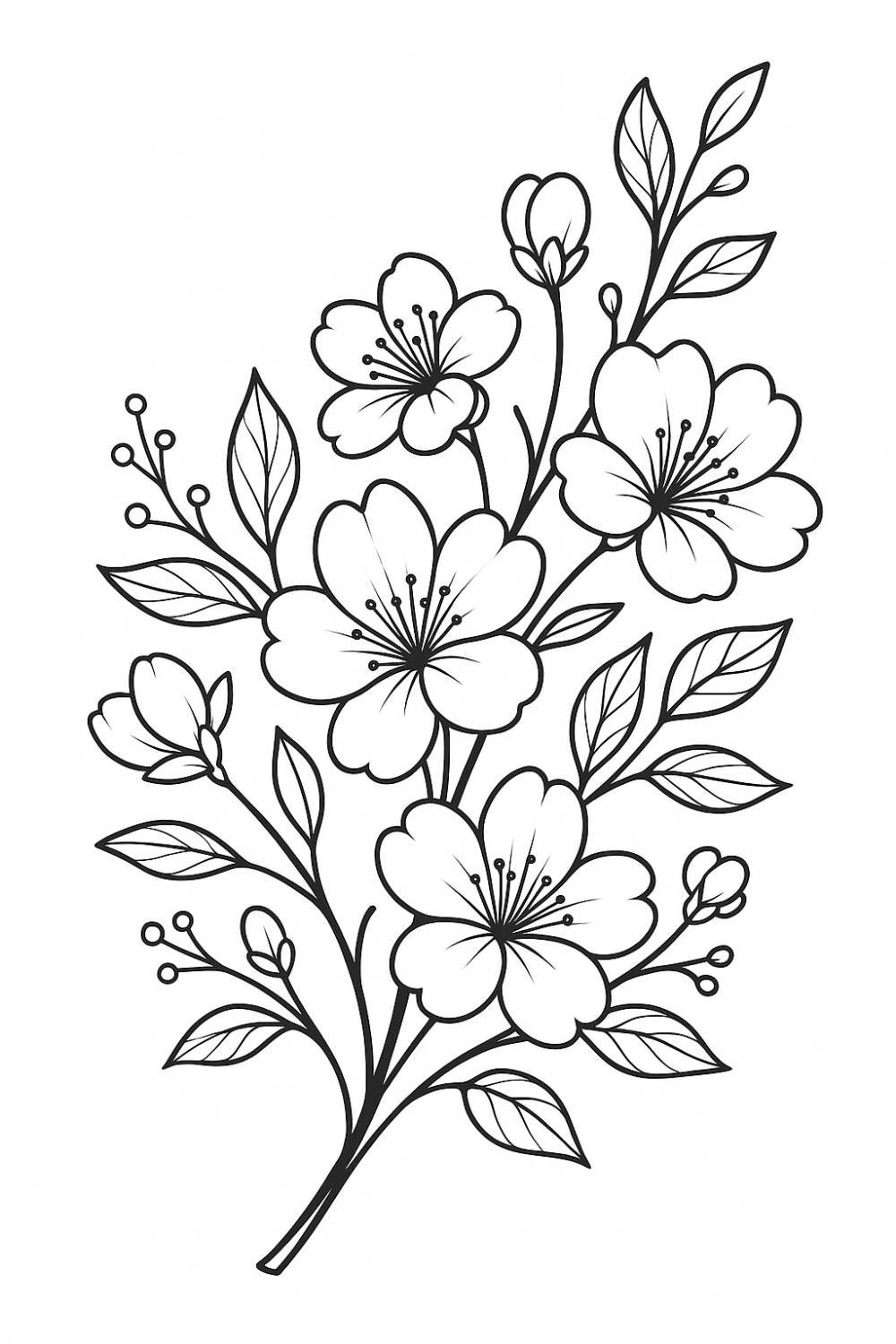 Desenho de Flores: Ramos de flores simples para desenhar