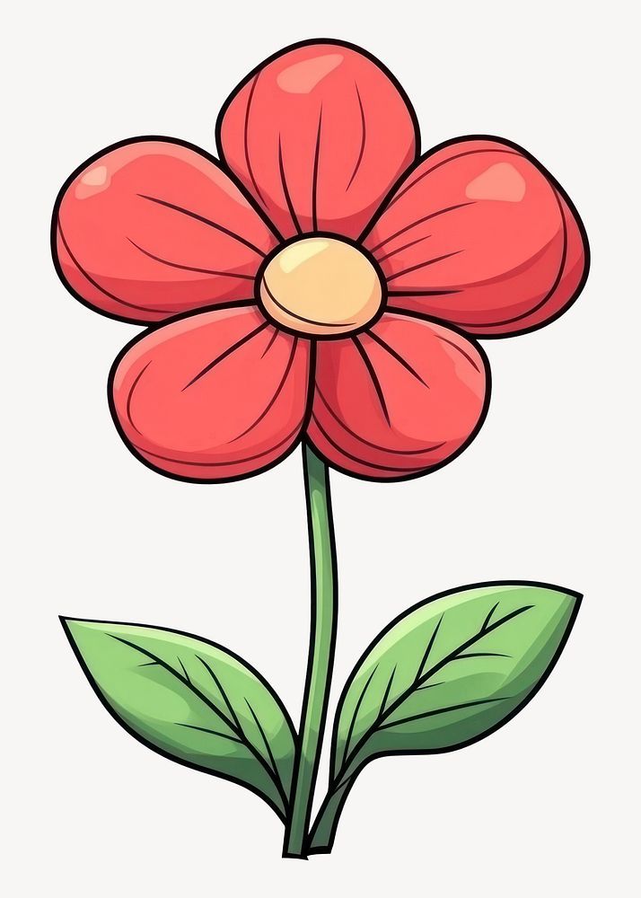 Desenho de Flores: Flor Vermelha para desenhar