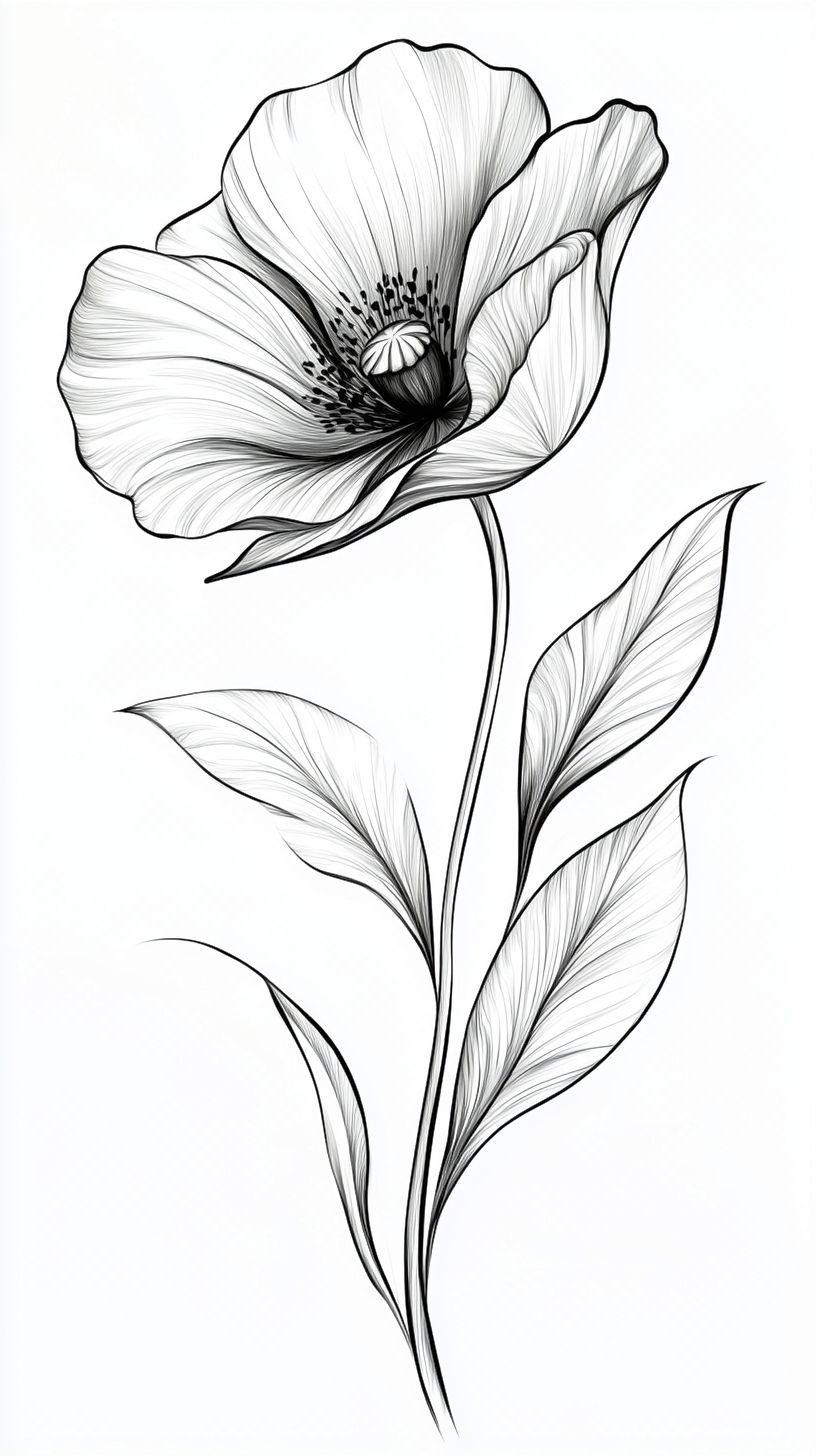 Desenho de Flores: flor simples e fofa para desenhar