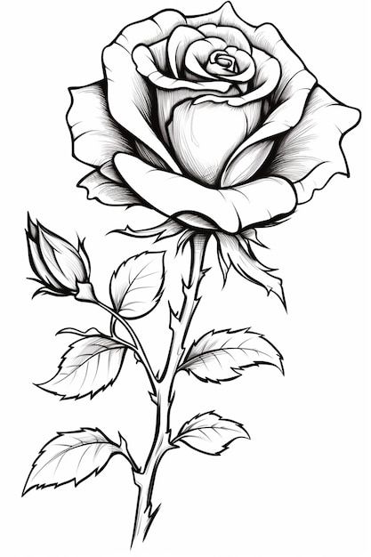 Desenho de Flores: Rosa Realista para desenhar