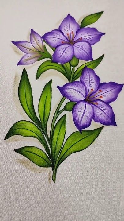 Desenho de Flores: Lírio Roxo para desenhar