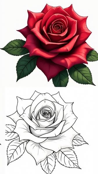 Desenho de Flores: Rosa para desenhar fácil e realista
