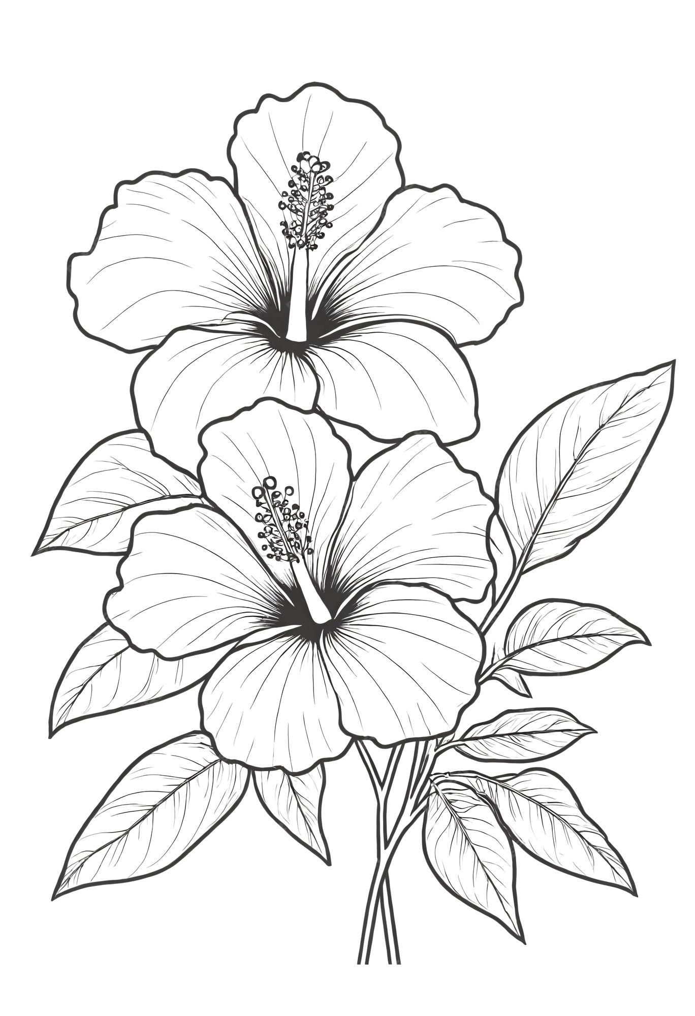 Desenho de Flores: Hibisco para desenhar de forma fácil