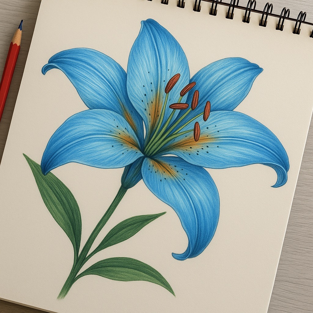 Desenho de Flores: Lírio Azul para desenhar