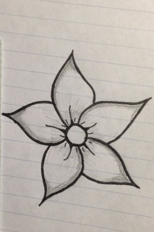 Desenho de Flores: Flor simples para desenhar fácil