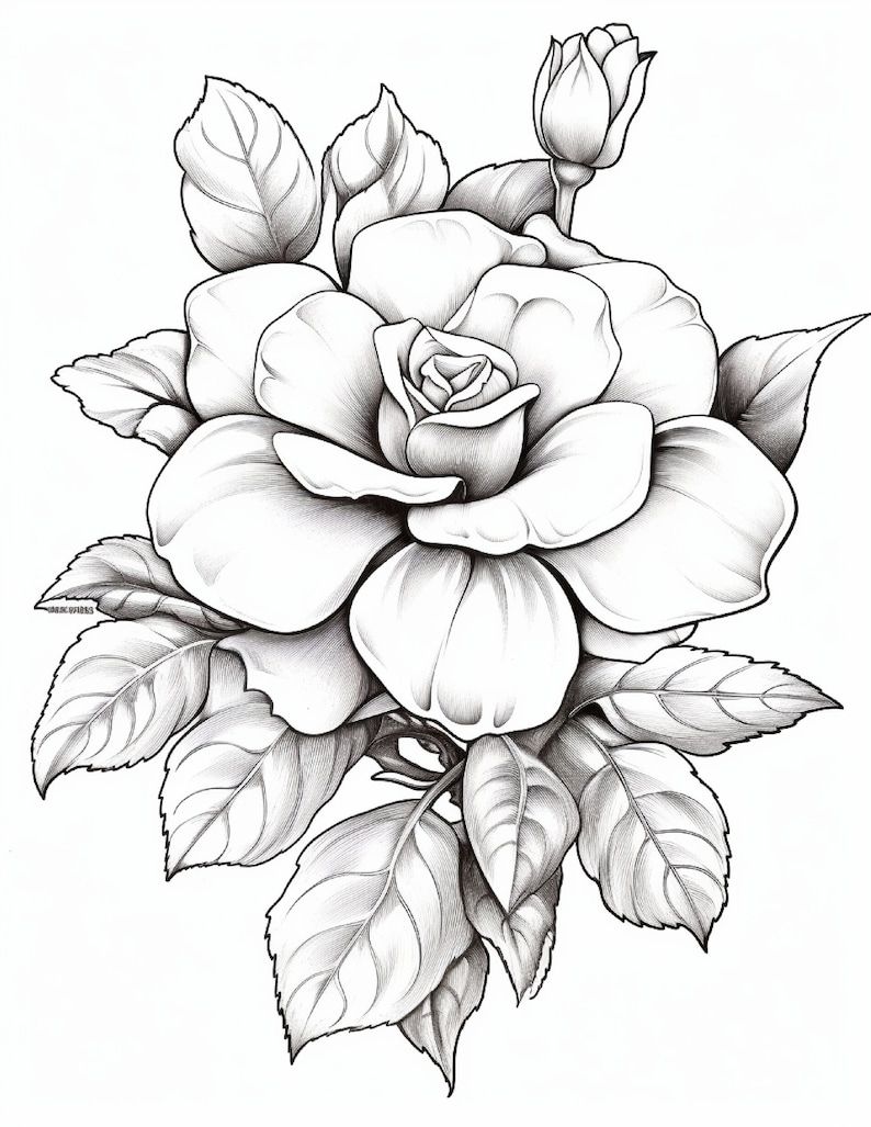 Desenho de Flores: Rosa realista para desenhar