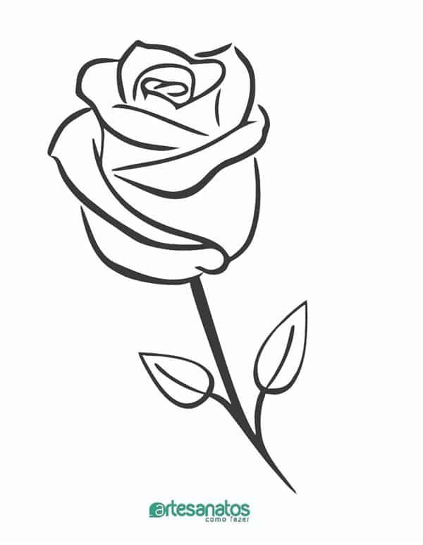 Desenho de Flores: Rosa para desenhar