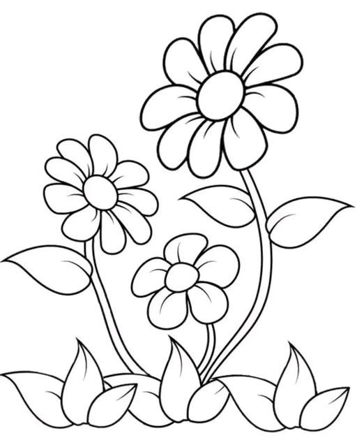 Desenho de Flores: Flores Simples para desenhar