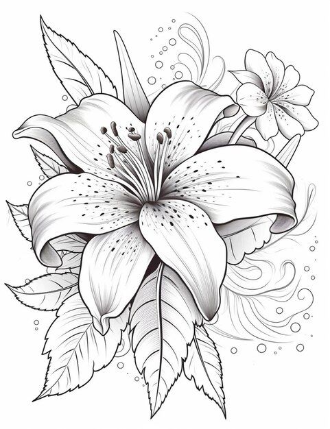 Desenho de Flores: Lírio para desenhar