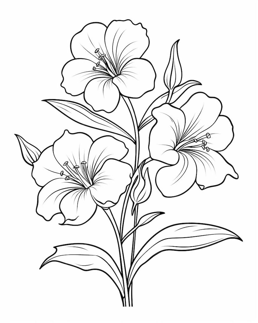 Desenho de Flores: Lírios para desenhar