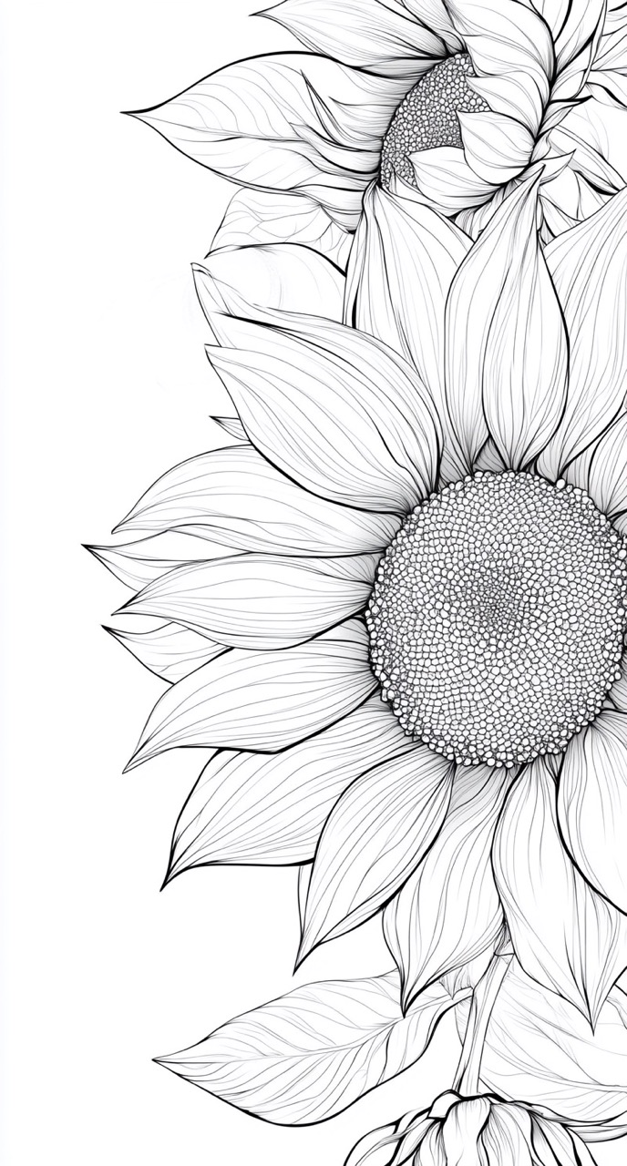 Desenho de Flores: Girassol para desenhar